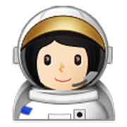 Emoji 👩🏻‍🚀 Astronauta Donna: Carnagione Chiara su Samsung One UI 3.1.1.