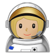 Émoji 👩🏼‍🚀 Astronaute Femme : Peau Moyennement Claire sur Samsung One UI 3.1.1.