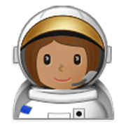 👩🏽‍🚀 Emoji Astronautin: mittlere Hautfarbe Samsung One UI 3.1.1.