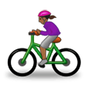 🚴🏾‍♀️ Emoji Mujer En Bicicleta: Tono De Piel Oscuro Medio en Samsung One UI 3.1.1.