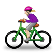 🚴🏼‍♀️ Emoji Mujer En Bicicleta: Tono De Piel Claro Medio en Samsung One UI 3.1.1.
