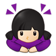Emoji 🙇🏻‍♀️ Donna Che Fa Inchino Profondo: Carnagione Chiara su Samsung One UI 3.1.1.