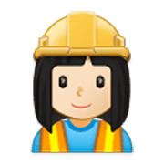Emoji 👷🏻‍♀️ Operaia Edile: Carnagione Chiara su Samsung One UI 3.1.1.