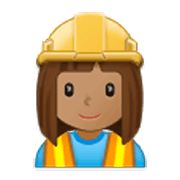 👷🏽‍♀️ Emoji Bauarbeiterin: mittlere Hautfarbe Samsung One UI 3.1.1.