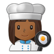 Emoji 👩🏾‍🍳 Cuoca: Carnagione Abbastanza Scura su Samsung One UI 3.1.1.