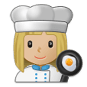 👩🏼‍🍳 Emoji Cocinera: Tono De Piel Claro Medio en Samsung One UI 3.1.1.