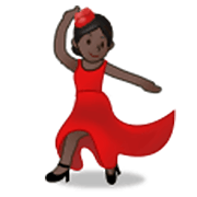 💃🏿 Emoji tanzende Frau: dunkle Hautfarbe Samsung One UI 3.1.1.