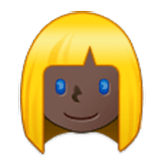 👱🏿‍♀️ Emoji Frau: dunkle Hautfarbe, blond Samsung One UI 3.1.1.