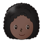 👩🏿‍🦱 Emoji Frau: dunkle Hautfarbe, lockiges Haar Samsung One UI 3.1.1.