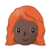 👩🏿‍🦰 Emoji Mujer: Tono De Piel Oscuro Y Pelo Pelirrojo en Samsung One UI 3.1.1.