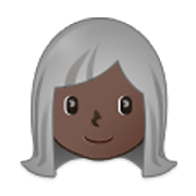 Emoji 👩🏿‍🦳 Donna: Carnagione Scura E Capelli Bianchi su Samsung One UI 3.1.1.
