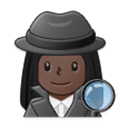 🕵🏿‍♀️ Emoji Detective Mujer: Tono De Piel Oscuro en Samsung One UI 3.1.1.