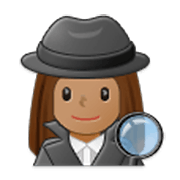 🕵🏽‍♀️ Emoji Detetive Mulher: Pele Morena na Samsung One UI 3.1.1.