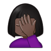 🤦🏿‍♀️ Emoji sich an den Kopf fassende Frau: dunkle Hautfarbe Samsung One UI 3.1.1.
