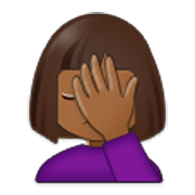 🤦🏾‍♀️ Emoji Mujer Con La Mano En La Frente: Tono De Piel Oscuro Medio en Samsung One UI 3.1.1.