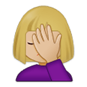 🤦🏼‍♀️ Emoji Mulher Decepcionada: Pele Morena Clara na Samsung One UI 3.1.1.