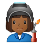 👩🏾‍🏭 Emoji Fabrikarbeiterin: mitteldunkle Hautfarbe Samsung One UI 3.1.1.