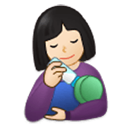 Emoji 👩🏻‍🍼 Donna Che Allatta: Carnagione Chiara su Samsung One UI 3.1.1.
