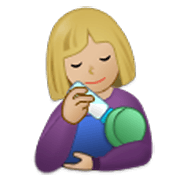 Émoji 👩🏼‍🍼 Femme Allaitant Un Bébé : Peau Moyennement Claire sur Samsung One UI 3.1.1.