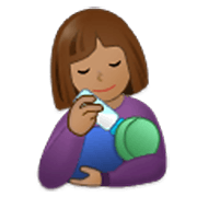 👩🏽‍🍼 Emoji stillende Frau: mittlere Hautfarbe Samsung One UI 3.1.1.