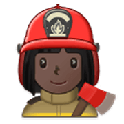 👩🏿‍🚒 Emoji Feuerwehrfrau: dunkle Hautfarbe Samsung One UI 3.1.1.