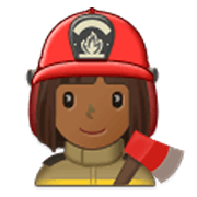 Emoji 👩🏾‍🚒 Pompiere Donna: Carnagione Abbastanza Scura su Samsung One UI 3.1.1.