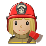 👩🏼‍🚒 Emoji Feuerwehrfrau: mittelhelle Hautfarbe Samsung One UI 3.1.1.