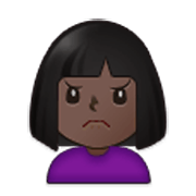🙍🏿‍♀️ Emoji Mulher Franzindo A Sobrancelha: Pele Escura na Samsung One UI 3.1.1.