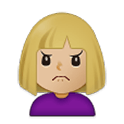 🙍🏼‍♀️ Emoji Mujer Frunciendo El Ceño: Tono De Piel Claro Medio en Samsung One UI 3.1.1.