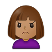 Emoji 🙍🏽‍♀️ Donna Corrucciata: Carnagione Olivastra su Samsung One UI 3.1.1.