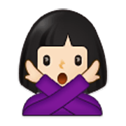 🙅🏻‍♀️ Emoji Frau mit überkreuzten Armen: helle Hautfarbe Samsung One UI 3.1.1.