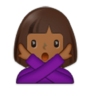 🙅🏾‍♀️ Emoji Mulher Fazendo Gesto De «não»: Pele Morena Escura na Samsung One UI 3.1.1.