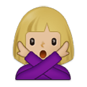 🙅🏼‍♀️ Emoji Frau mit überkreuzten Armen: mittelhelle Hautfarbe Samsung One UI 3.1.1.