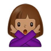 🙅🏽‍♀️ Emoji Mulher Fazendo Gesto De «não»: Pele Morena na Samsung One UI 3.1.1.