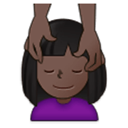 💆🏿‍♀️ Emoji Frau, die eine Kopfmassage bekommt: dunkle Hautfarbe Samsung One UI 3.1.1.