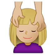 💆🏼‍♀️ Emoji Frau, die eine Kopfmassage bekommt: mittelhelle Hautfarbe Samsung One UI 3.1.1.