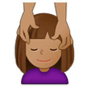 💆🏽‍♀️ Emoji Frau, die eine Kopfmassage bekommt: mittlere Hautfarbe Samsung One UI 3.1.1.