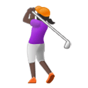 🏌🏿‍♀️ Emoji Mujer Jugando Al Golf: Tono De Piel Oscuro en Samsung One UI 3.1.1.