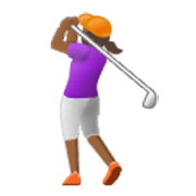 🏌🏾‍♀️ Emoji Mulher Golfista: Pele Morena Escura na Samsung One UI 3.1.1.