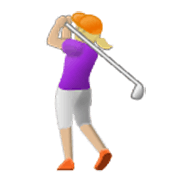 🏌🏼‍♀️ Emoji Golferin: mittelhelle Hautfarbe Samsung One UI 3.1.1.