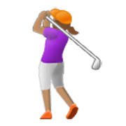 🏌🏽‍♀️ Emoji Mujer Jugando Al Golf: Tono De Piel Medio en Samsung One UI 3.1.1.