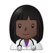 👩🏿‍⚕️ Emoji Mulher Profissional Da Saúde: Pele Escura na Samsung One UI 3.1.1.