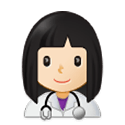 👩🏻‍⚕️ Emoji Mulher Profissional Da Saúde: Pele Clara na Samsung One UI 3.1.1.