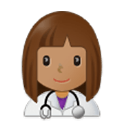 Emoji 👩🏽‍⚕️ Operatrice Sanitaria: Carnagione Olivastra su Samsung One UI 3.1.1.