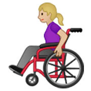 👩🏼‍🦽 Emoji Frau in manuellem Rollstuhl: mittelhelle Hautfarbe Samsung One UI 3.1.1.
