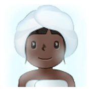 🧖🏿‍♀️ Emoji Frau in Dampfsauna: dunkle Hautfarbe Samsung One UI 3.1.1.