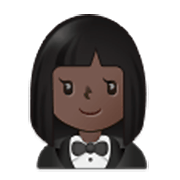 🤵🏿‍♀️ Emoji Mujer Con Esmoquin: Tono De Piel Oscuro en Samsung One UI 3.1.1.