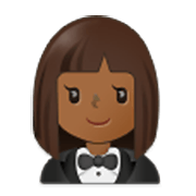 🤵🏾‍♀️ Emoji Mujer Con Esmoquin: Tono De Piel Oscuro Medio en Samsung One UI 3.1.1.