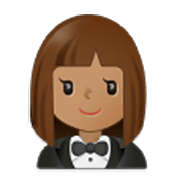 🤵🏽‍♀️ Emoji Mujer Con Esmoquin: Tono De Piel Medio en Samsung One UI 3.1.1.