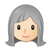 Émoji 👩🏻‍🦳 Femme : Peau Claire Et Cheveux Blancs sur Samsung One UI 3.1.1.